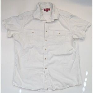 Daniel Cremieux Slim Fit Ivory‎ Short Sleeve Cotton/Linen Blend Men's Size XL